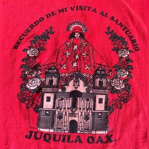 Vintage 1970s Red Kids Juquila Oax Graphic Souvenir T-Shirt 4-5T